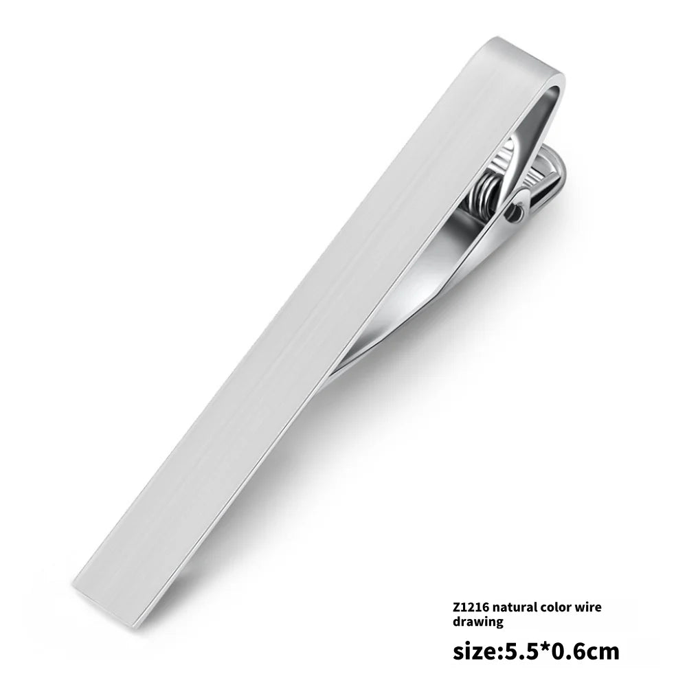 Tie Clips for Men's Metal Necktie Bar Dress Shirts Tie Pin for Wedding Ceremony Metal Silver Color Tie Clip Man Accessories