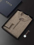 Men's Sweater Pullover Autumn Winter Sweater Warm Clothing 100% Cashmere Business Long Sleeve Classic Quality Mock Neck Knit Top