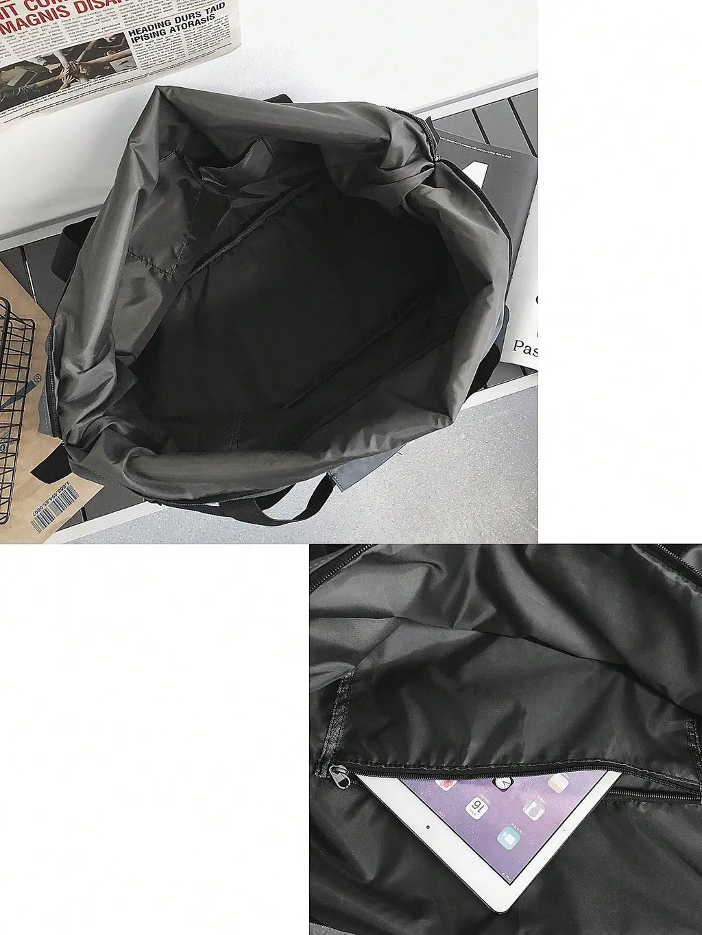 Handheld travel bag, large capacity sports and fitness bag