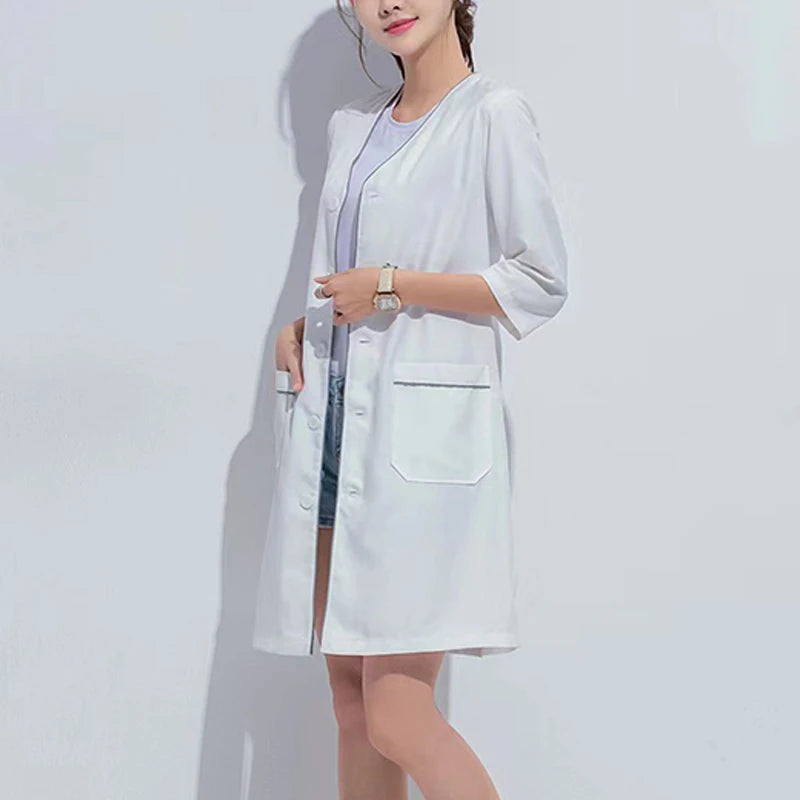 Beauty Salon Beautician Overalls Hairdressing Spa Massage Therapist Health Work Uniform Nail Salon Long / Short Sleeves Coats