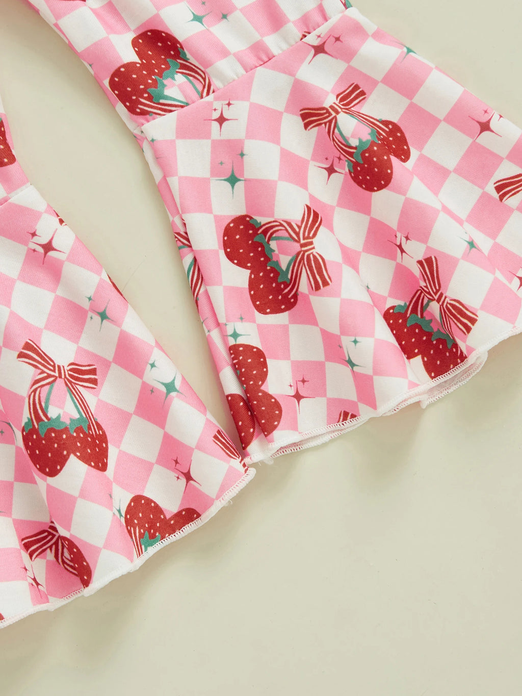 Baby Girl Mother's Day Letter Towel Embroidery Strawberry Pattern Short Sleeve Top Long Pants + Headwear Children's Clothing