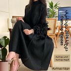 YUDX Hot Sales 2024 Summer New Pleated Formal Dresses for Women Mesh Petal Sleeve Solid Evening Party Long Maxi Dresses