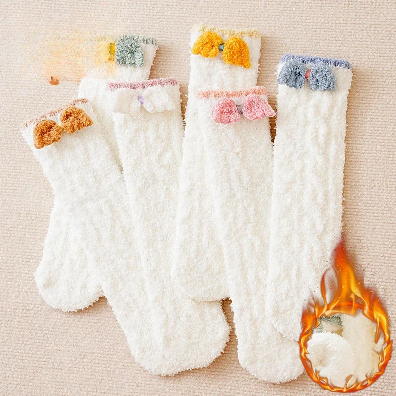Kids Leg Warmers Baby Stockings Winter Fleece Floor Socks Coral Velvet Socks Leg Warmers Baby Knee Socks Baby Accessories