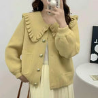 Women Jackets New Long Sleeve Doll Collar Women Jacket Black Elegant Jacket Coat Women Jaqueta Feminina Chaquetas De Mujer Q2180