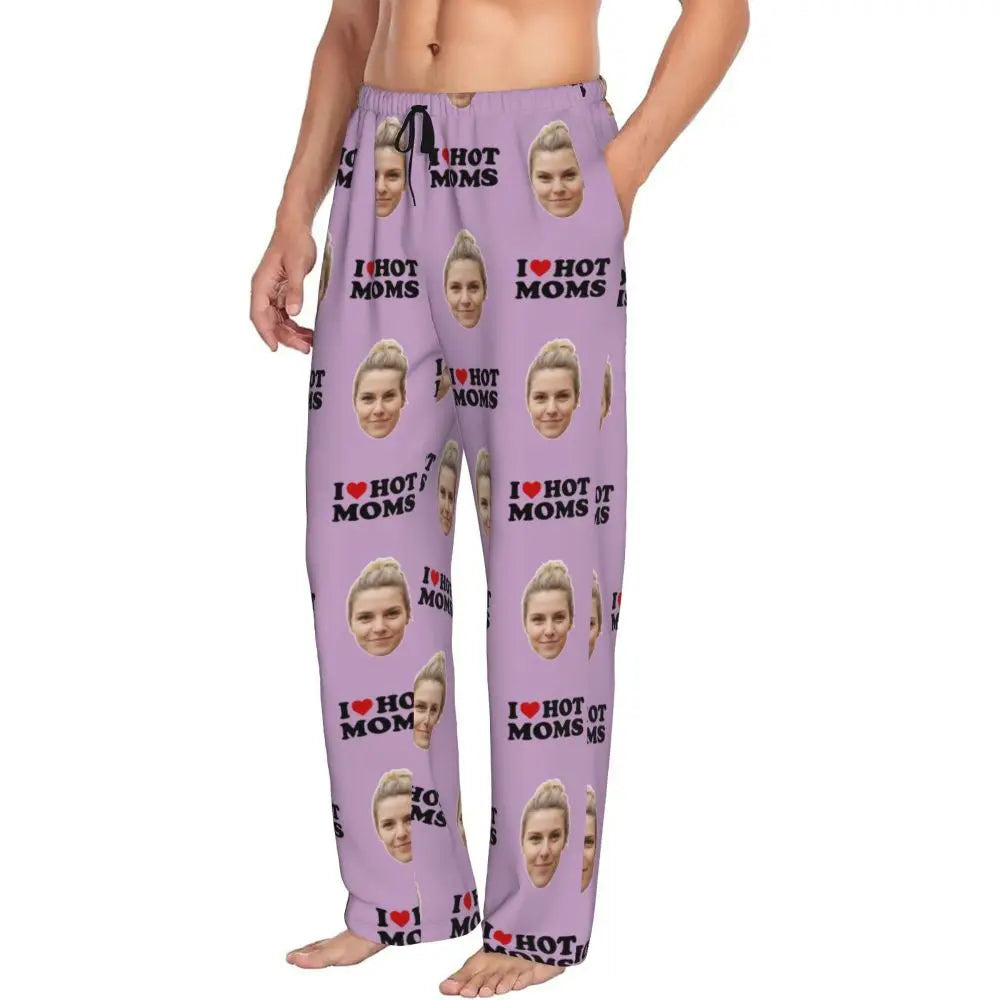 I Love Hot Moms Custom Pajama Pants