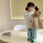 New Kids Jeans 2-6 Years Childrens Loose Wide Leg Pants Girls Simple Solid Color Trousers Fashion Jeans