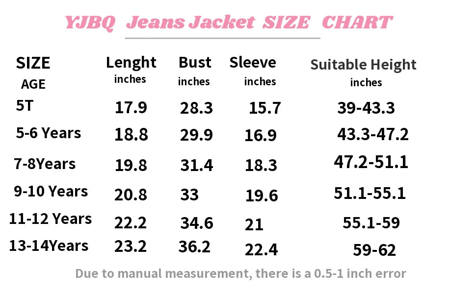 Girls Boys Jean Jacket for (4-14 Years Kids) Trendy Cozy Soft Ripped Denim Coat Casual Outerwear School Travel Teen Gift
