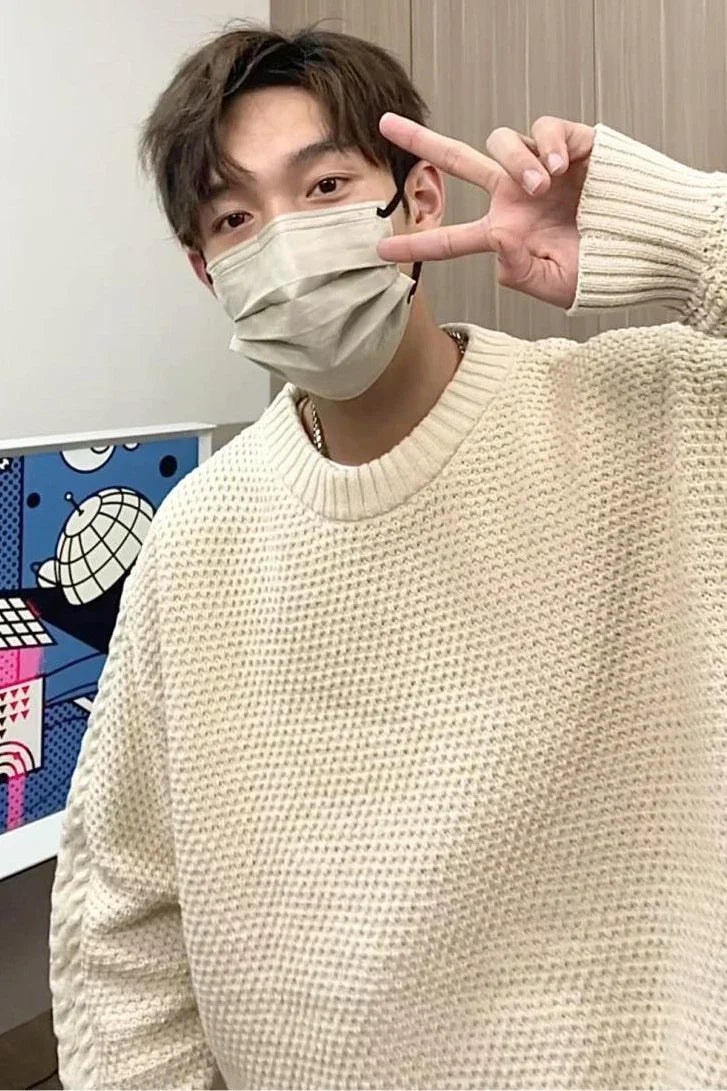 Man Clothes Red Coat Jacket Knitted Sweaters