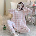 Maternity 2-Piece Spring And Autumn Breastfeeding Pajamas Homewear Spring And Summer Monthly Clothing Leisure Home Suit
