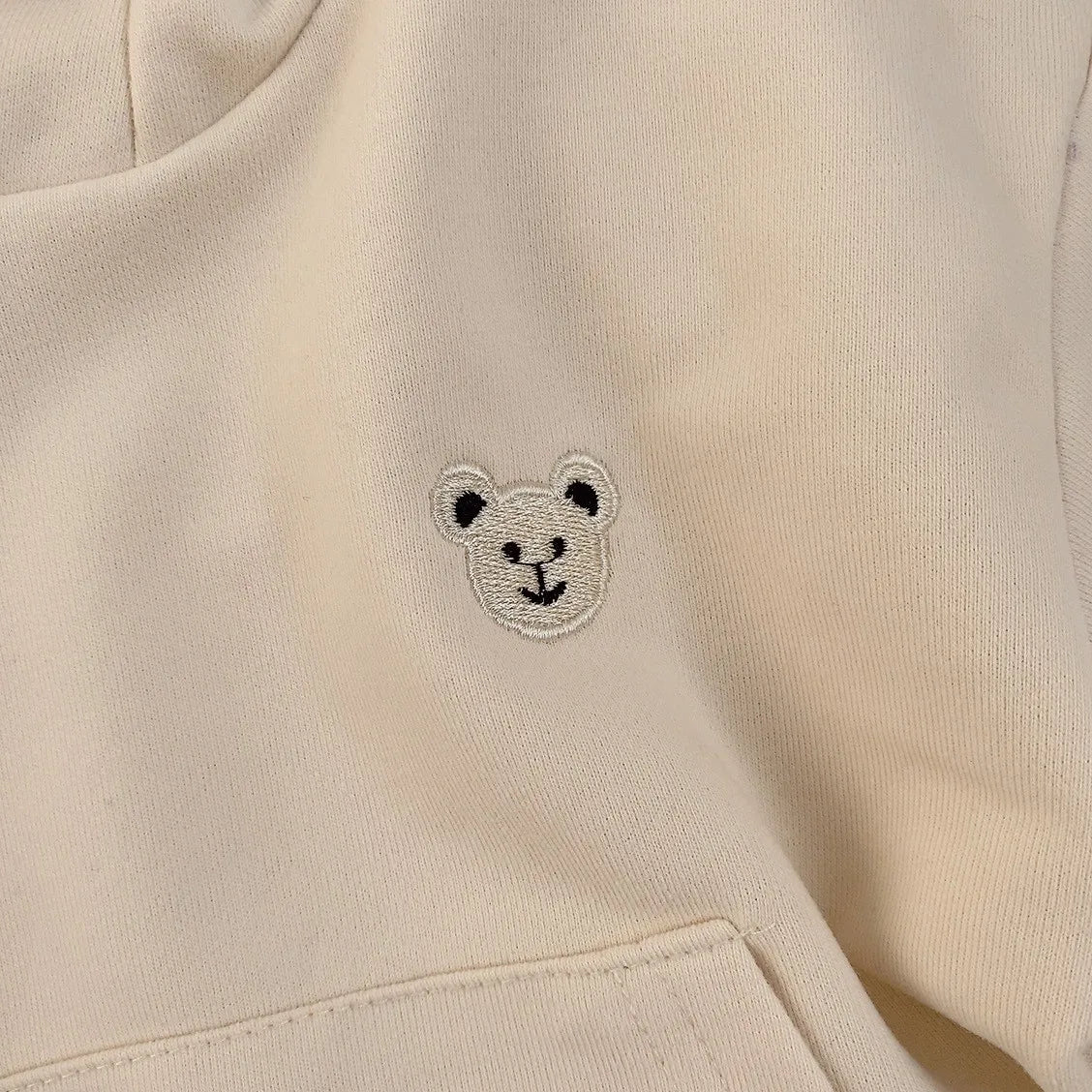 2024 Spring New Baby Boy Bear Hooded Sweatshirt Toddler Girls Cotton Clothes Embroidery Tops Kids Hoodies Outwear
