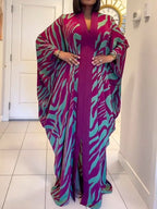 Ramadan Muslim fashion new vacation beach cape cardigan 3D digital printing casual Middle East Dubai robe women's clothing