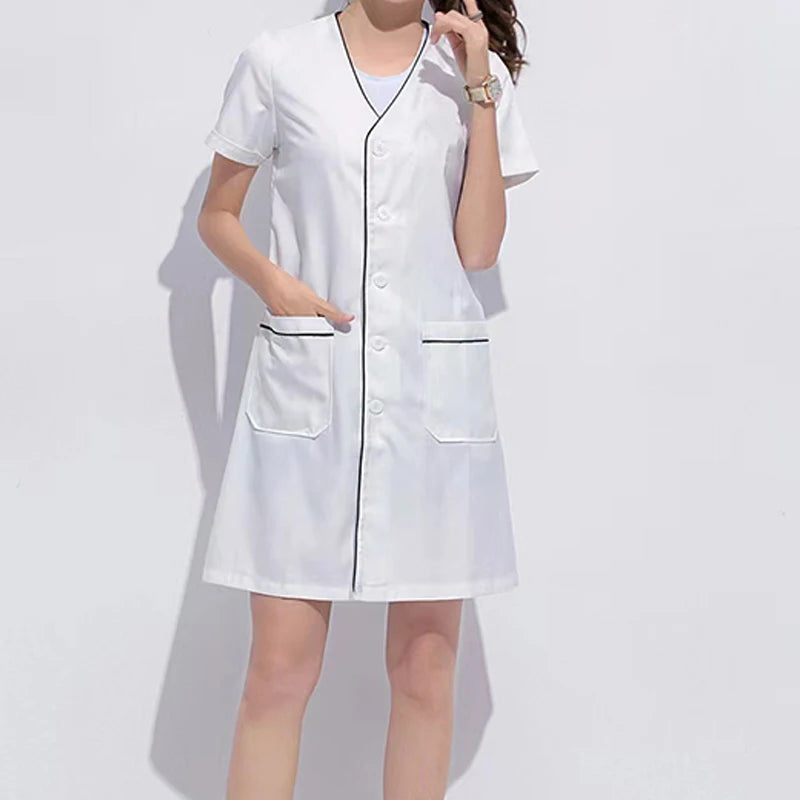 Beauty Salon Beautician Overalls Hairdressing Spa Massage Therapist Health Work Uniform Nail Salon Long / Short Sleeves Coats