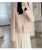 Jacket Women's Autumn 2025 New High-end Temperament Socialite Short Slim-fitting Casual Tweed Top
