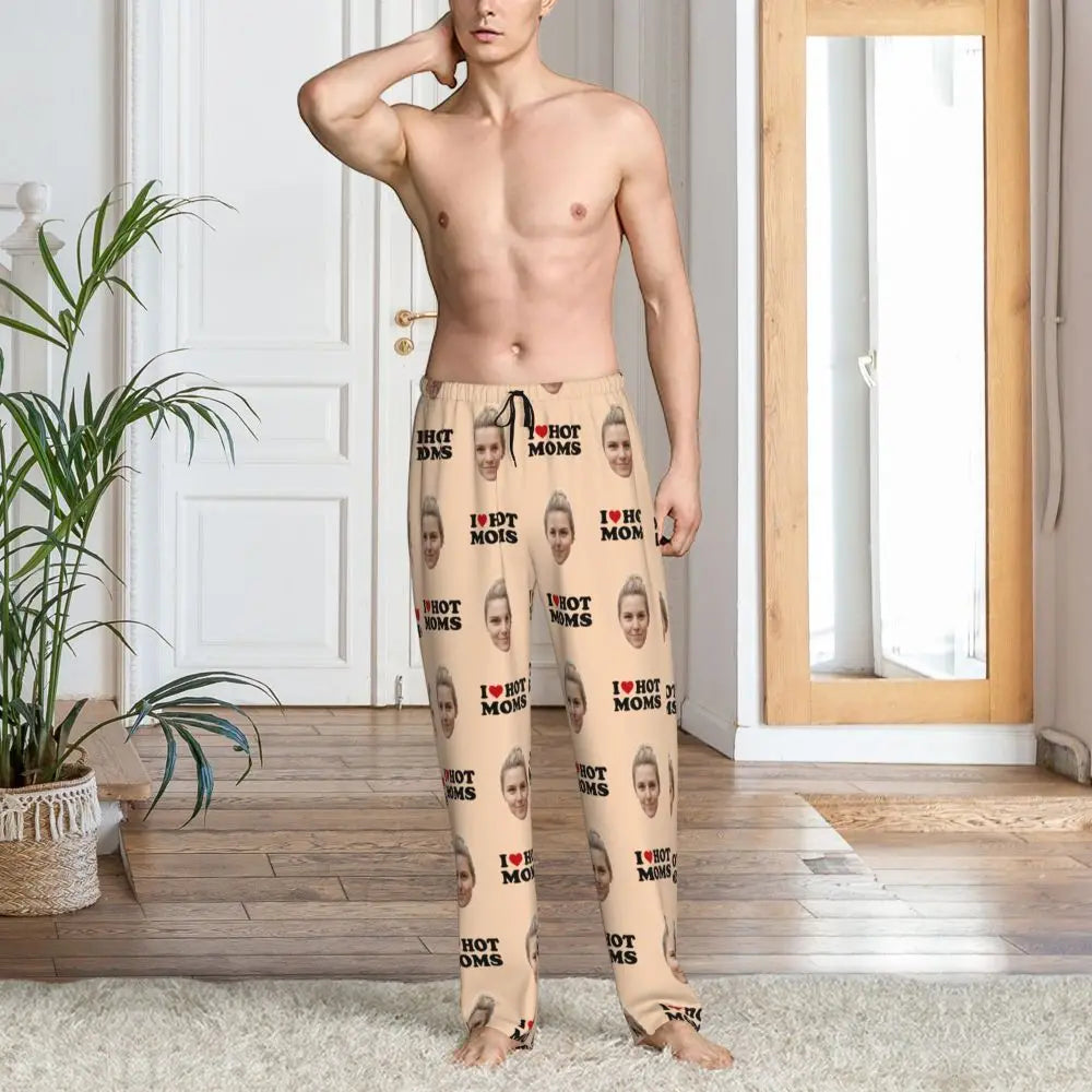 I Love Hot Moms Custom Pajama Pants