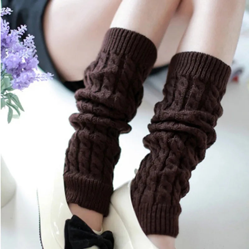 New Women Autumn And Winter Legwarmers Kapron Hemp Flowers Kneepad Leg Warmer Female Girls Pile Heap Socks Sports Safety