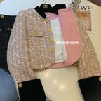 Thickened Coat Heavy Embroidery Sequins Short Coat 2024 New Tweed Top