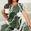 New women's pajama set, a two-piece set including a short-sleeved shirt and pants, comfortable pajamas for summer at home.