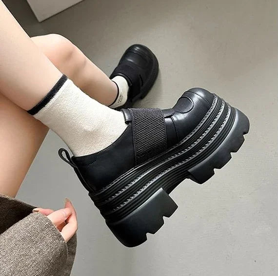 Shoes for Women Platform Loafers sLeather Casual Footwear Slip On Popular Genuine Mark Promotion 39 Vacation Shoe Non Woman Pump