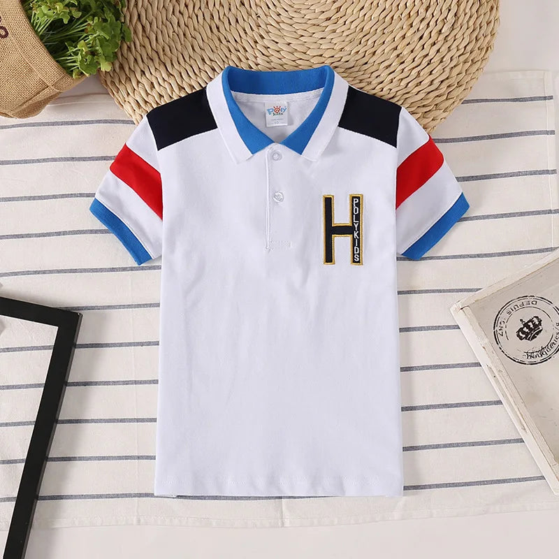 Boys Polo Shirts Short Sleeve Kids Shirt for Boys Collar Tees Fashion Baby Boys Girls Shirts 2-16 Years Children Clothes Tops