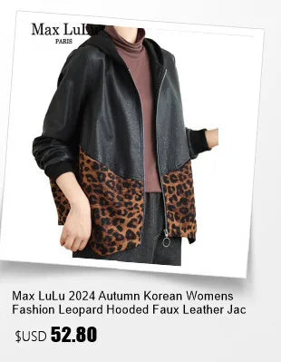 Amax LuluE Chinese 2025 Autumn Ladies Fashion Patchwork Faux Leather Jackets Womens Loose V Neck PU Coat Luxury Vintage Outwear