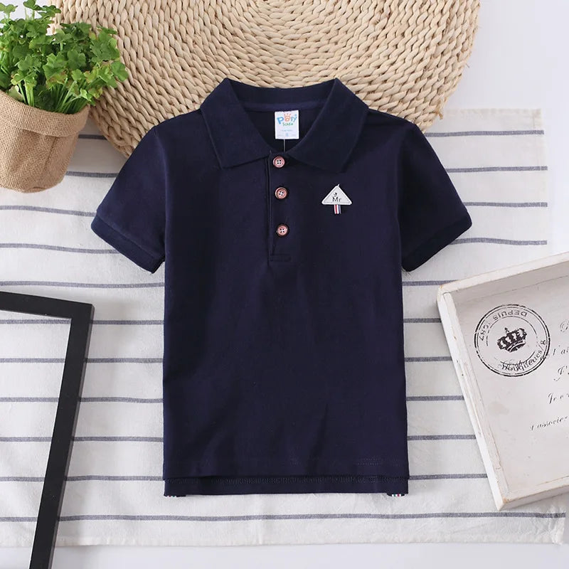 Boys Polo Shirts Short Sleeve Kids Shirt for Boys Collar Tees Fashion Baby Boys Girls Shirts 2-16 Years Children Clothes Tops