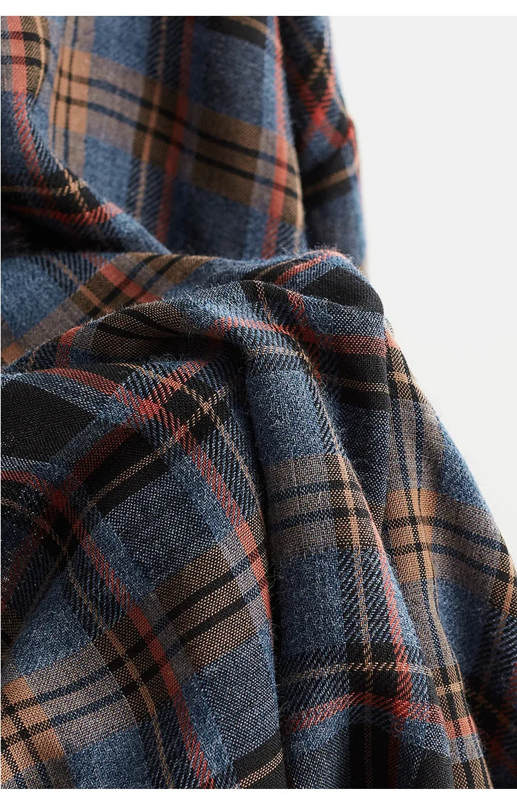 High-Quality Custom-Made Fabrics, Very Limited Quantity ~ Women's Plaid Long-Sleeve Shirt with Polo Collar, Casual Slim-Fit Loose Top, New Autumn 2025 Model