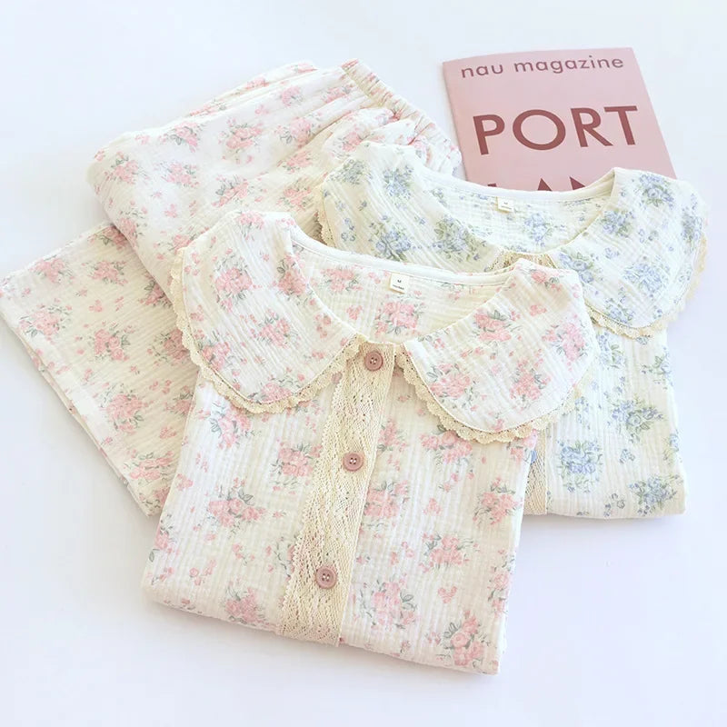 Pajamas for Women Spring and Autumn Sweet Cartoon Printed Cute Home Clothes Round Neck 2025 Long Sleeved Pants Two-piece Set