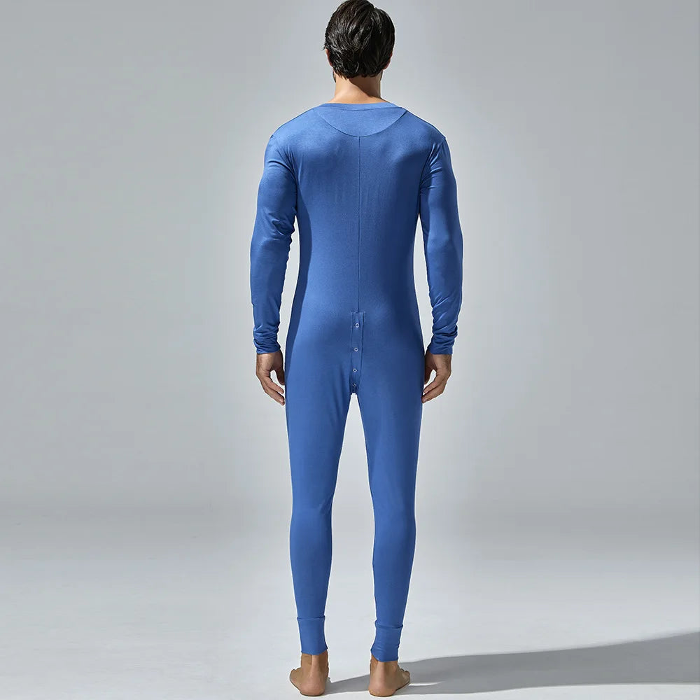 New Men's One-Piece Pajamas Home Fitness Wear Men's Bodysuit
