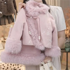 Girls' Winter Embroidery Chinese Style Clothing Set 2026 New Chinese Style Children's Fashion Coat Half Skirt 2-Piece Set LI638