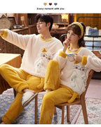 Couples Pajamas Women Men Winter Thicken Pyjamas Sleepwear