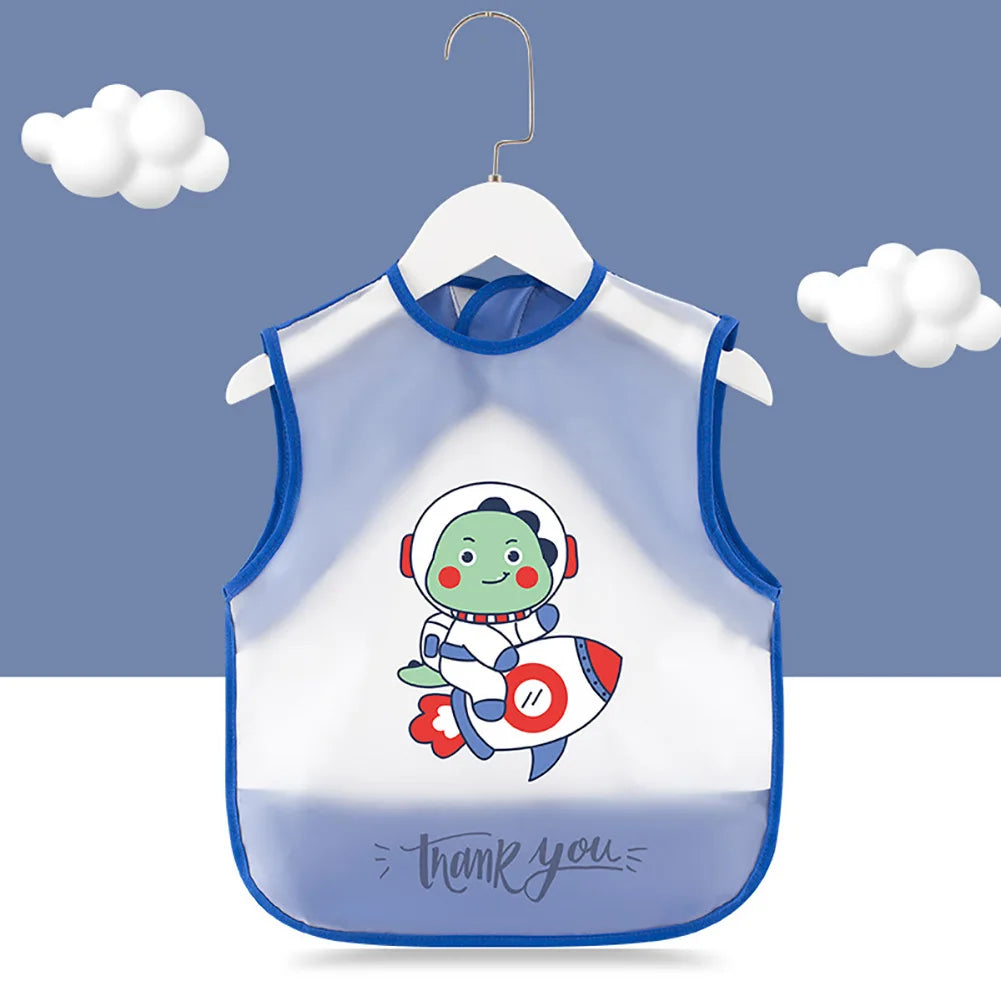 Cartoon Foldable Sleeveless Baby Bibs Waterproof Bib Feeding Baby Burp Cloths Girls Boys Saliva Towel Print Apron