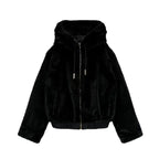 Winter Women's Casual Cotton Jacket With Hooded Artificial Fur Effect Elegant European Style Mid Age Loose Fit Coat