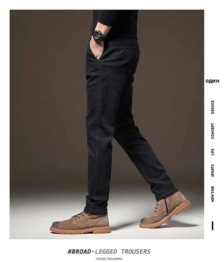 Fall High-End Casual Pants Men's Wear-Resistant Versatile Busin West Pants Trendy Loose Straight Long Pants for Men