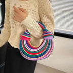 Women 2025 New Gold Luxury Designer Brand Handwoven Noodle Bags Rope Knotted Pulled Hobo Silver Evening Clutch Chic