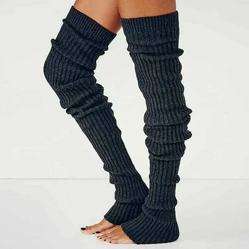 Winter Long Warm Leg Warmers Knitting Knee High Socks Girl Boot Topper Sock Skinny Stockings Lolita Knitted Crochet Long Socks