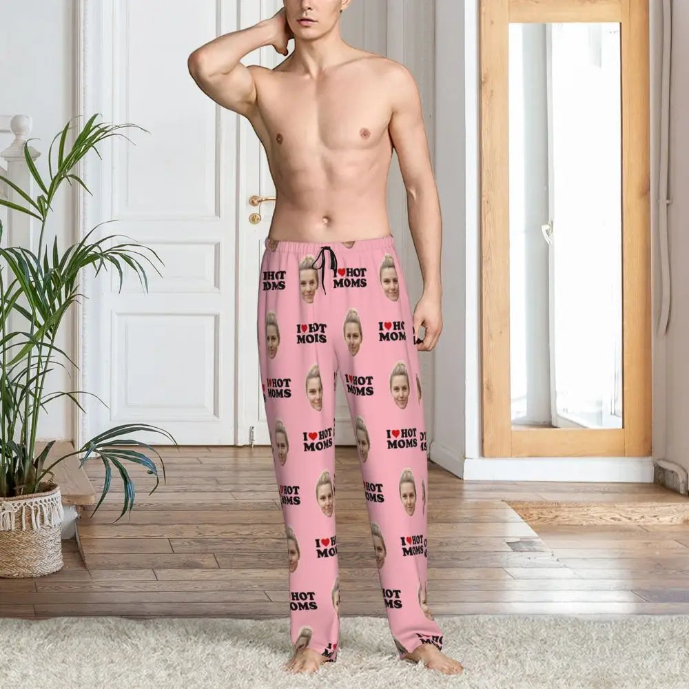 I Love Hot Moms Custom Pajama Pants