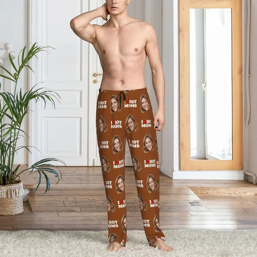 I Love Hot Moms Custom Pajama Pants