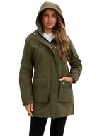 Waterproof Autumn Women's Mountaineering Coat Solid Big Pockets Hooded Loosse Female's Jacket Windproof Thermal outwear For Lady