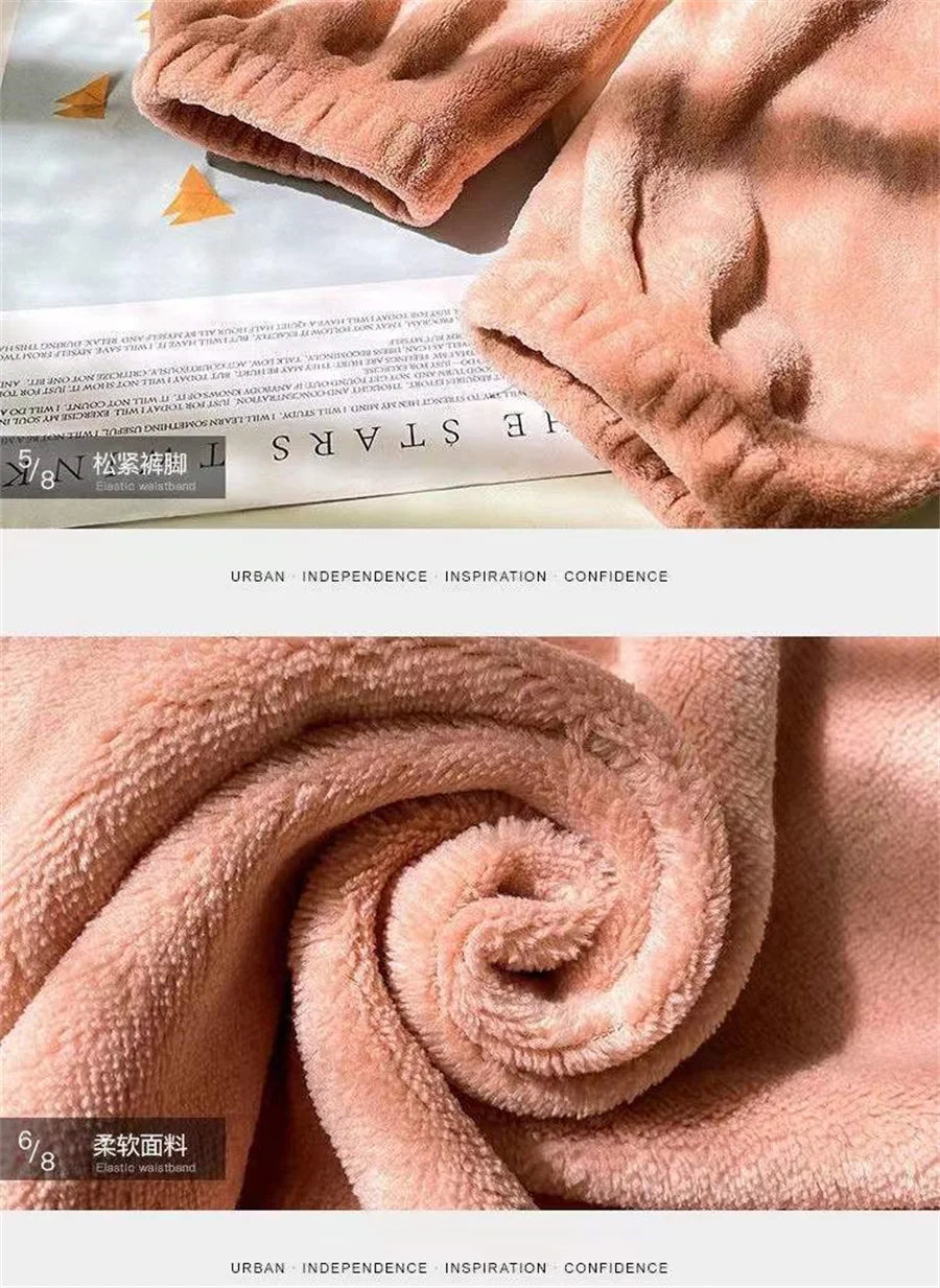 2025 Men's Thick Flannel Pajama Sets Couple Casual