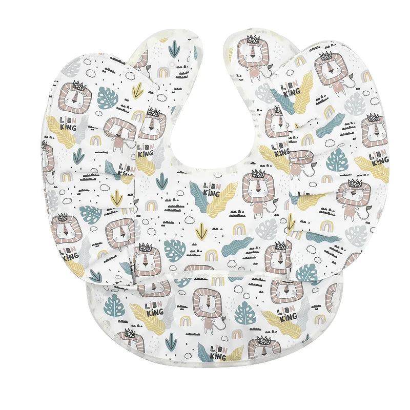 Baby Bibs INS Nordic Style Angel Feed Pocket Burp Girl Boy Infant Meals Bib Waterproof Easy Clean Cute Elephant Bibs Soft PU