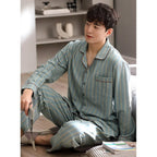 Pajamas for Men, Spring and Autumn Long-Sleeved Cardigans