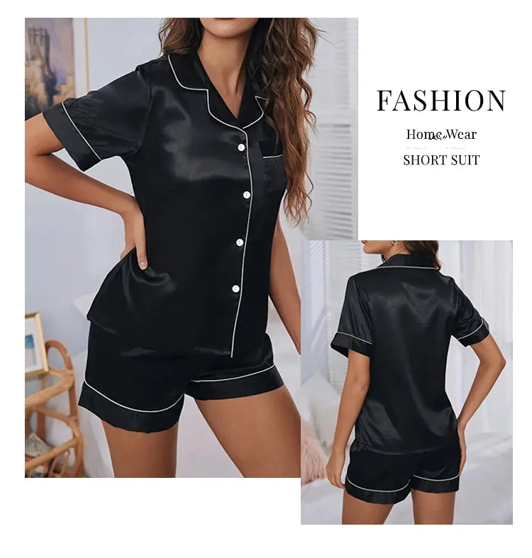 Women's Pajamas Set Satin Sleepwear