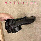 2025 Women Slip on Casual Loafers Chunky Heel Shoe Soft Moccasins Footwear New Fashion Split Toe Shoes Zapatos De Mujer