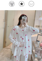 Maternity 2-Piece Spring And Autumn Breastfeeding Pajamas Homewear Spring And Summer Monthly Clothing Leisure Home Suit