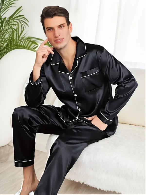 Men Pajamas Set Winter Sleepwear
