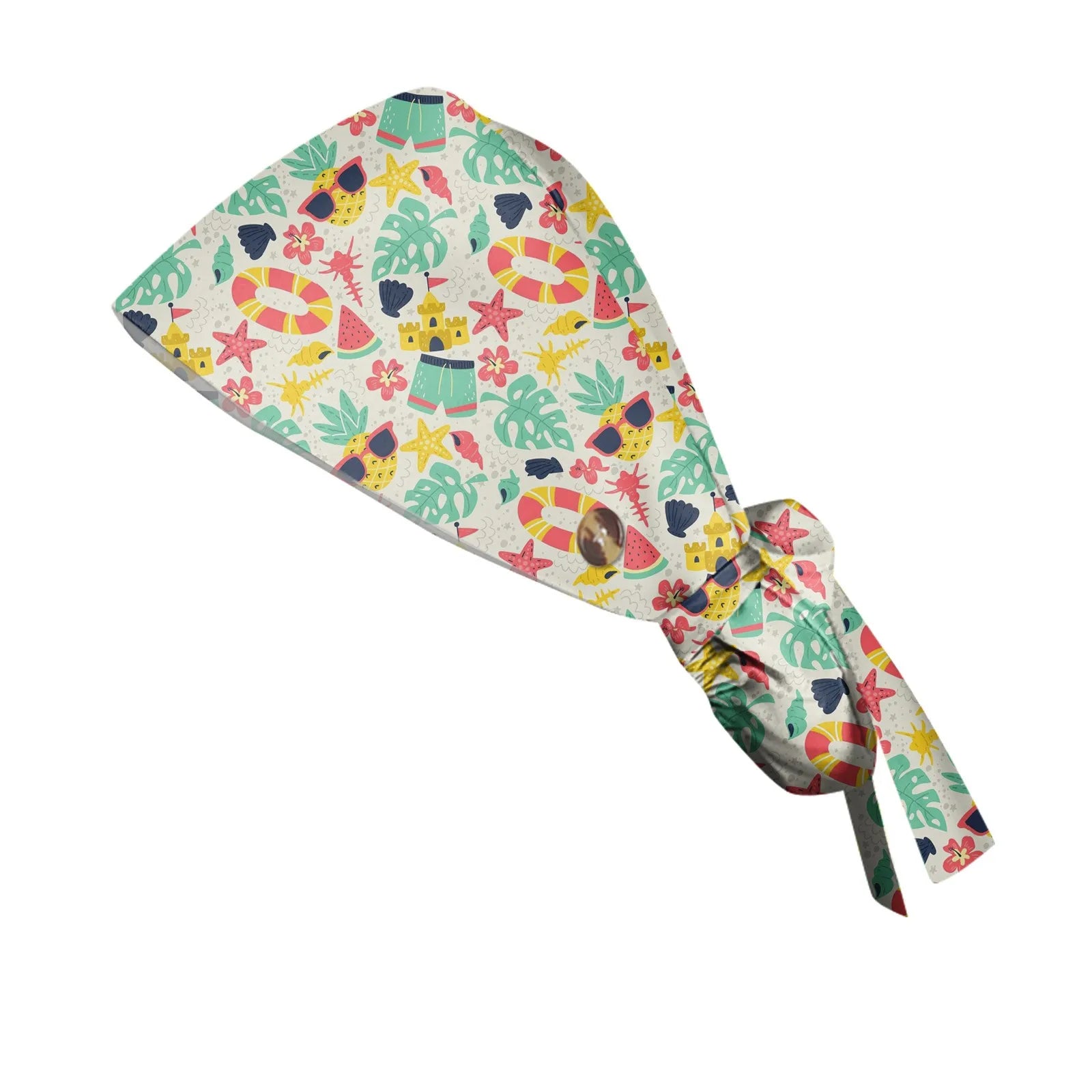 Long Hair Work Hat Fashion Cartoon Print Adjustable Work Cap Beauty Salon Nursing Cap Female Surgical Hat Scrub Caps Acces