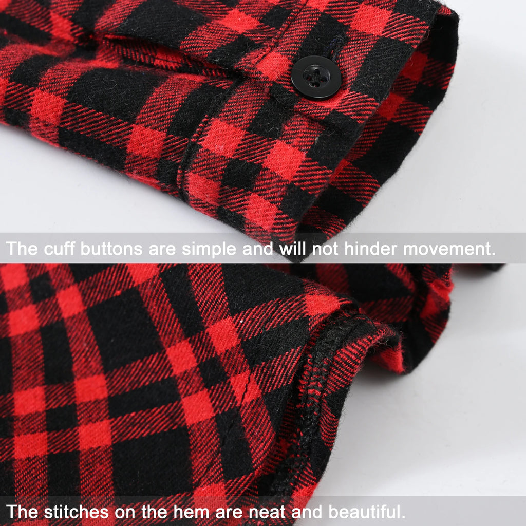 Girl's Shirt,Long Sleeve Girls Checked Dress,Fashion Sweet Teens Blouse,Lapel Letter Print Children's Plaid Tops,Princess Dress