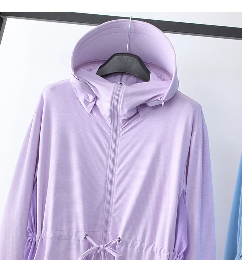 UV Protection Thin Breathable Sun-Proof  Cycling Coat Ice Silk Sunscreen Hoodies Long Sleeve Summer Ice Silk Sunscreen Clothing