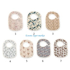 090B Baby Feeding Drool Bib Sweet Print Saliva Towel Soft Cotton Button Burp Cloth for Newborn Toddler Shower Gifts