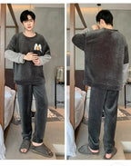 Men's Winter Pajamas Men's Sports Suit Homewear Pajamas Youth Clothes Y2K Casual Wear Full Man Tracksuit Workout Set Bathrobe